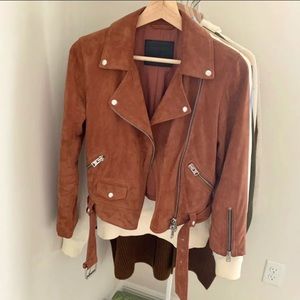 AllSaints Suede Leather Jacket Biker